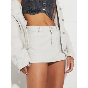 Abrand 99 Low Denim Mini‎ Skirt in Chalk Size 29